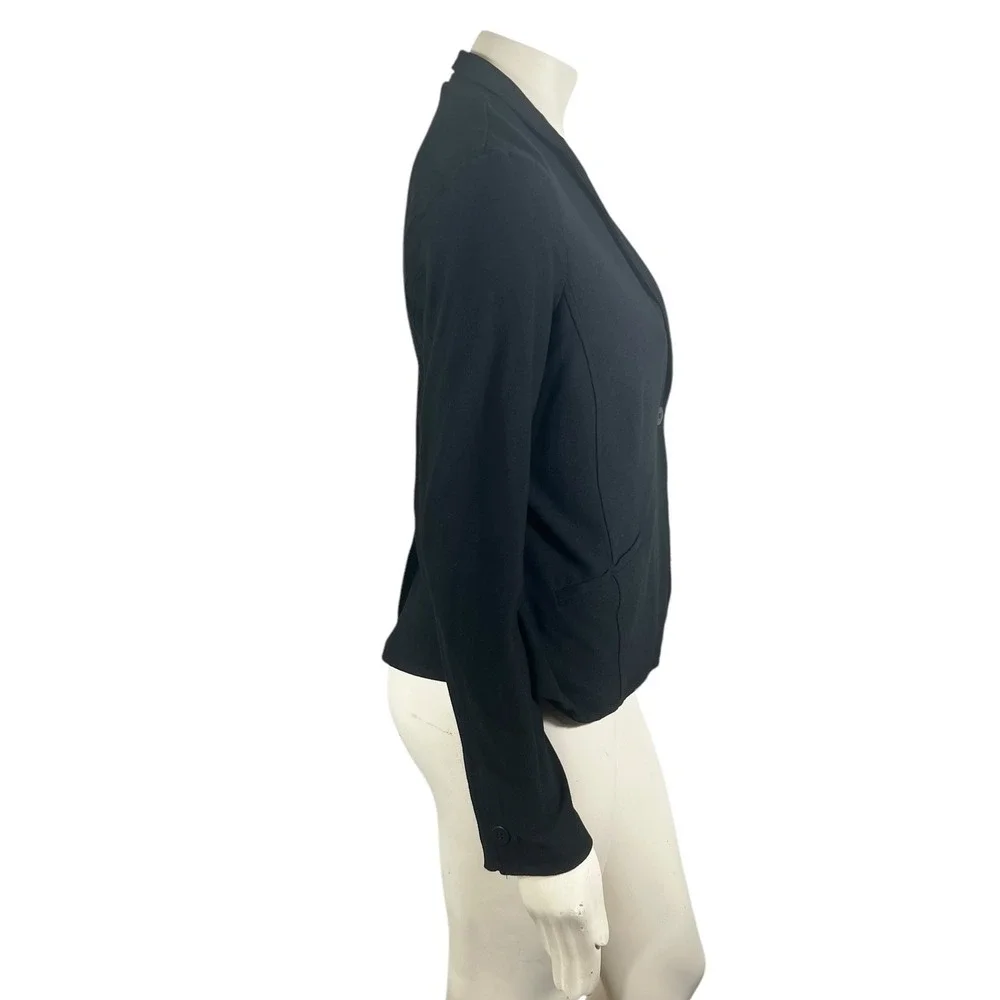 Eileen Fisher Classic Black Blazer Shawl Collar Tailored Fit S Petite Minimalist